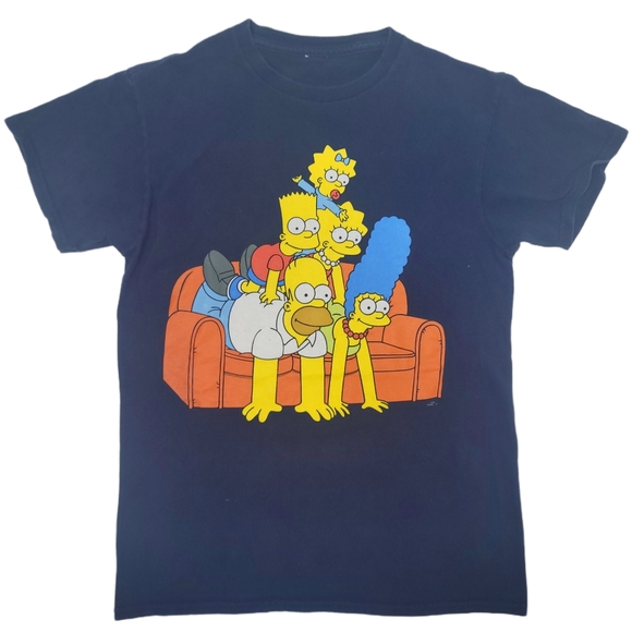 Simpsons tee shirt navy colored with Simpson graphic. - Picture 1 of 5